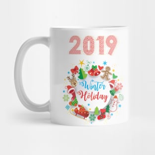 2019 Winter Holiday Christmas & Happy New Year Symbols Mug